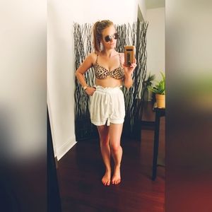 Beach shorts, white, size small